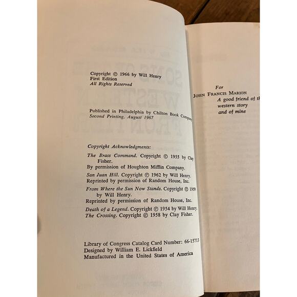 Sons of the Western Frontier 2nd Edition 1967 Hardcover Green Book Will Henry - Picture 3 of 7